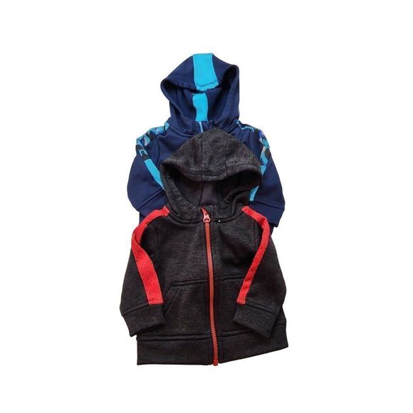 2 Athletic Works 0-3 Months Zip Up Hoodies Infants - Picture 2 of 13